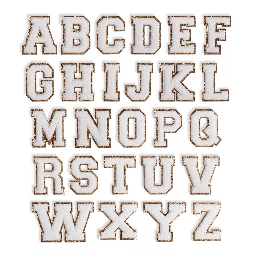 White Chenille Letter Patch