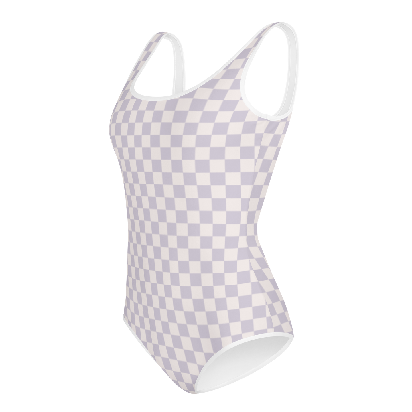 Kids Lavender Checker Swimsuit