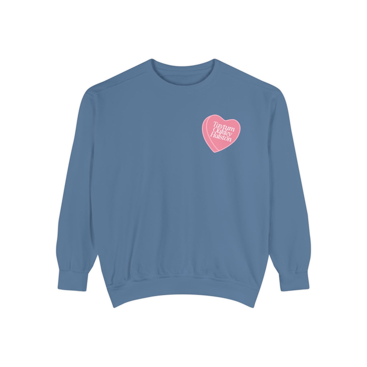 Custom Pink Candy Heart Crewneck
