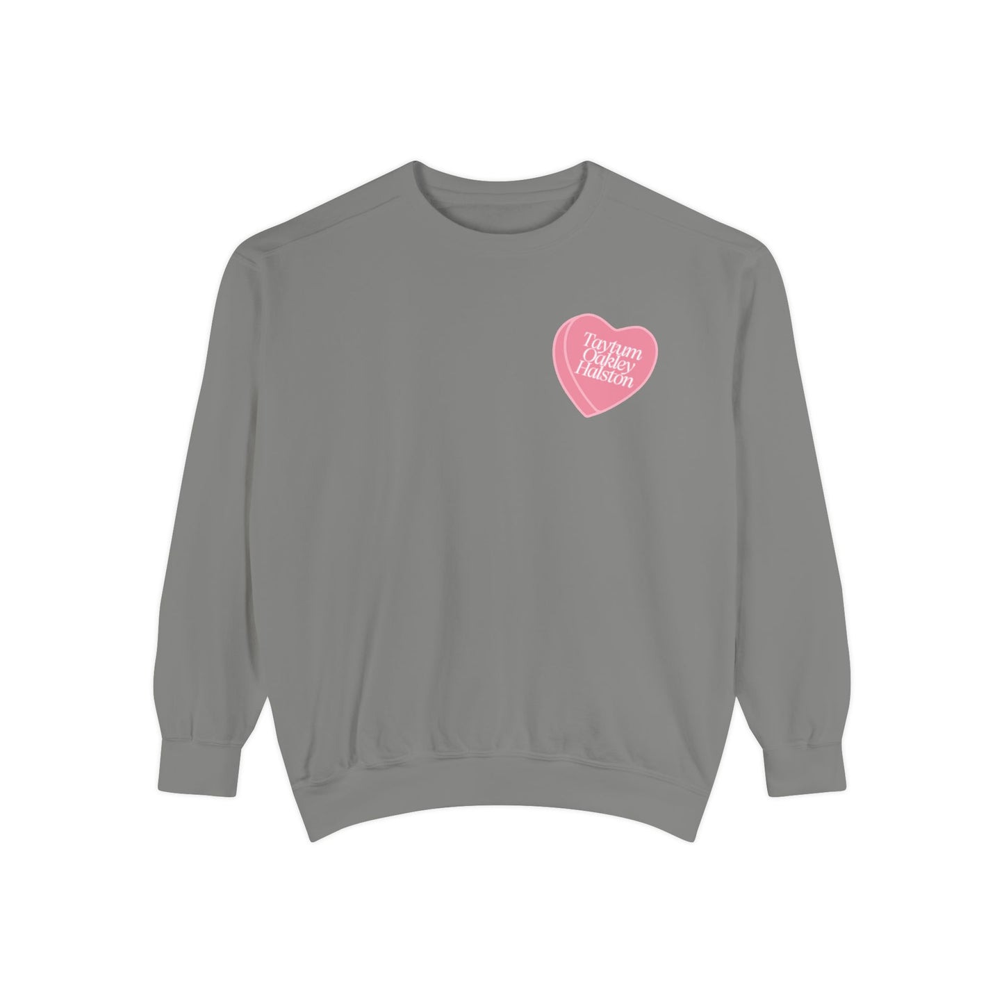 Custom Pink Candy Heart Crewneck