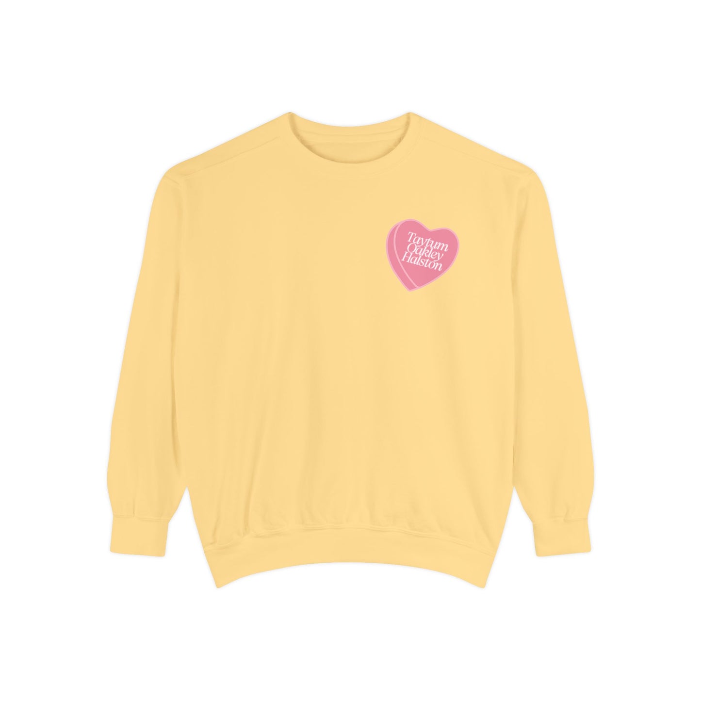 Custom Pink Candy Heart Crewneck