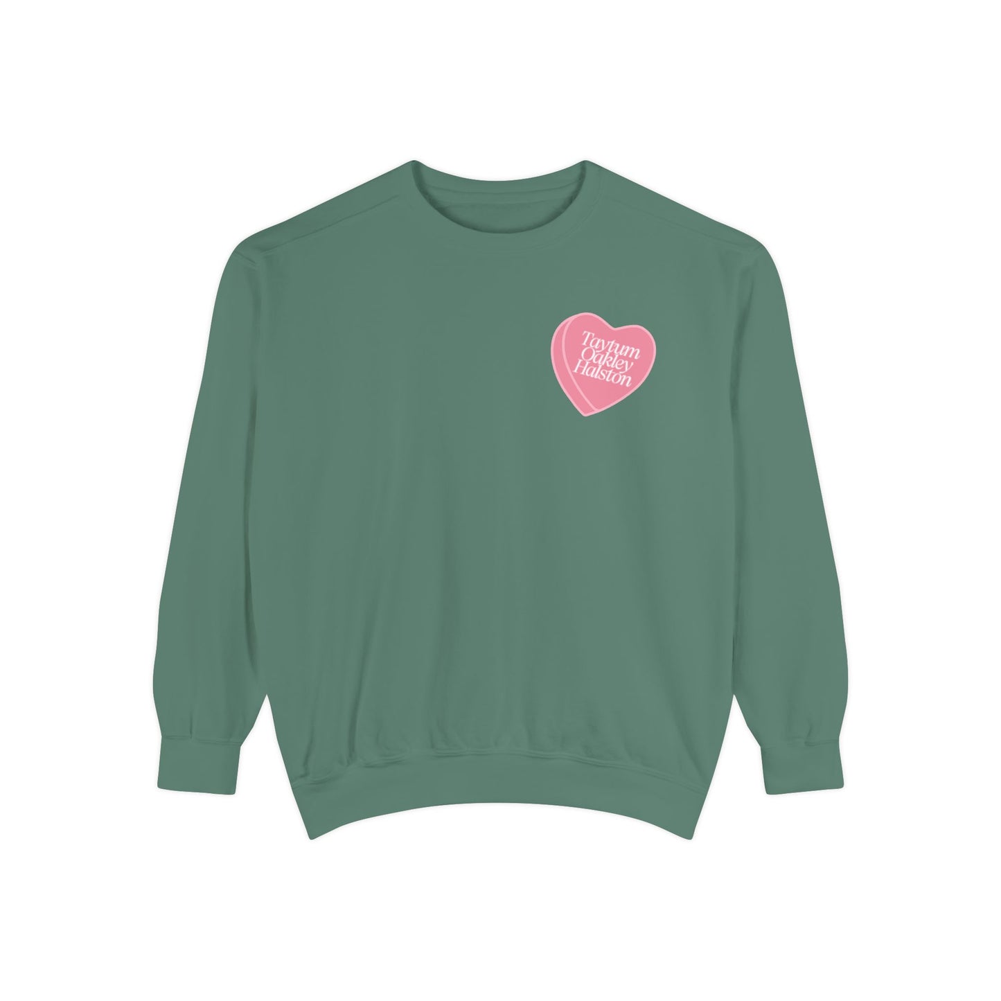 Custom Pink Candy Heart Crewneck