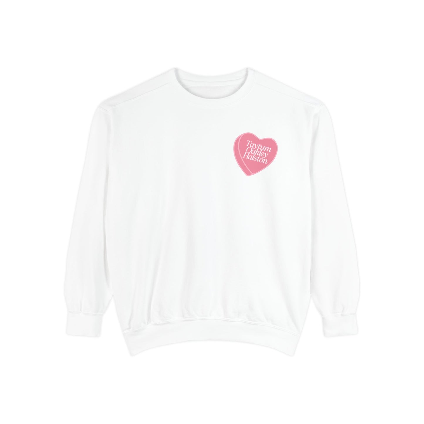 Custom Pink Candy Heart Crewneck