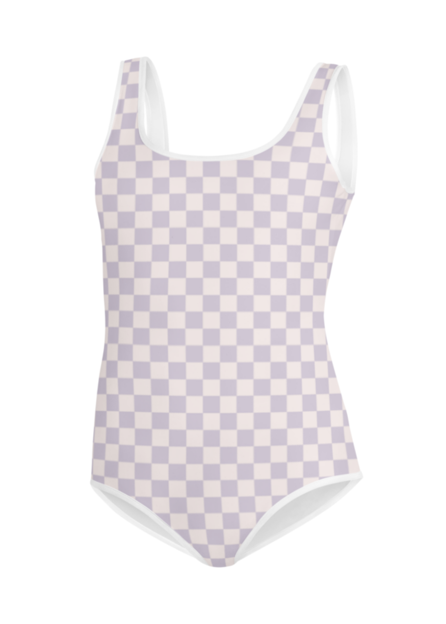 Kids Lavender Checker Swimsuit